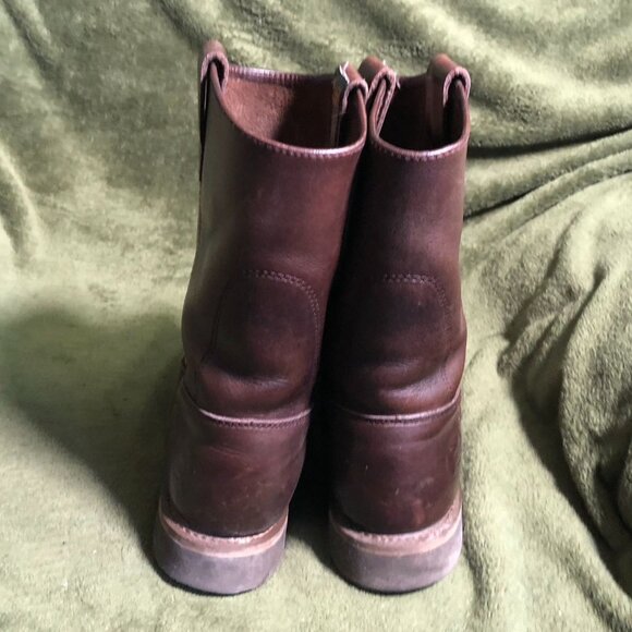 Roadmate Mens Work Boots Size 10.5 Brown Leather Pull On Mid Calf Almond Toe - Picture 11 of 15